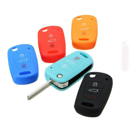 Lomubue 3 Buttons Silicone Remote Key Fob Case Cover for Hyundai Elantra Accent i20 i30