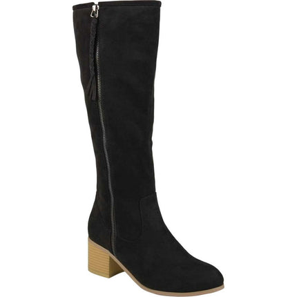 Women's Journee Collection Sanora Knee High Boot Black Faux Suede 11 M