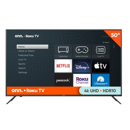 onn. 50” Class 4K UHD (2160P) LED Roku Smart TV HDR (100012585)