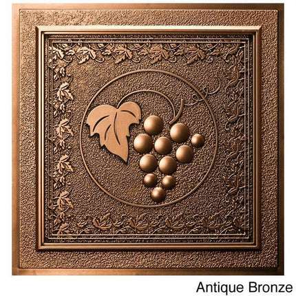 uDecor Grape Vines 24-inch Ceiling Tiles (Pack of 10) Antique Bronze