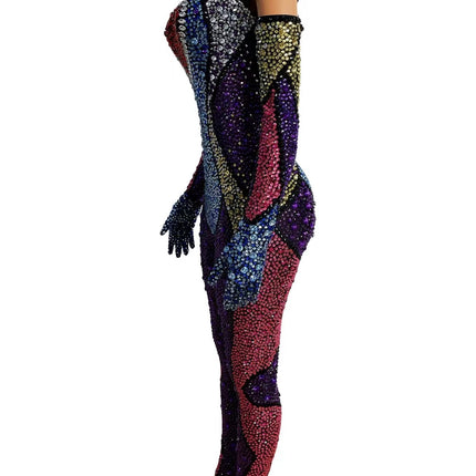 Rhinestone Women's Hand Made Body Suit