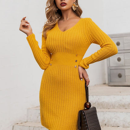 Yellow Long Knitted Dress