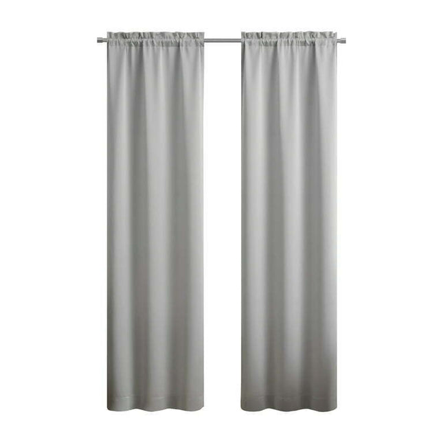 Mainstays Solid Grey Dawn Room Darkening Rod Pocket Panel Pair, 30" x 84"