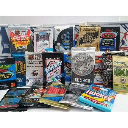 60 Hockey Cards in Sealed Packs from Various Brands of the Early 90s to Late 90s