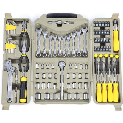 JEGS 80427 Tool Set with Carry Case 123-Piece Plier Set Socket Set Wrench Set Sc