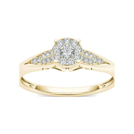 Imperial 1/6Ct TDW Diamond 10K Yellow Gold Cluster Ring Engagement Ring