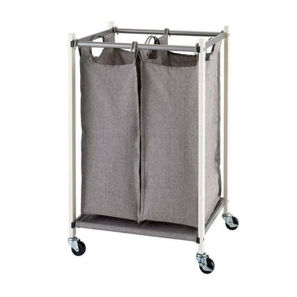 Trinity  Basics 2-Bag Laundry Cart White
