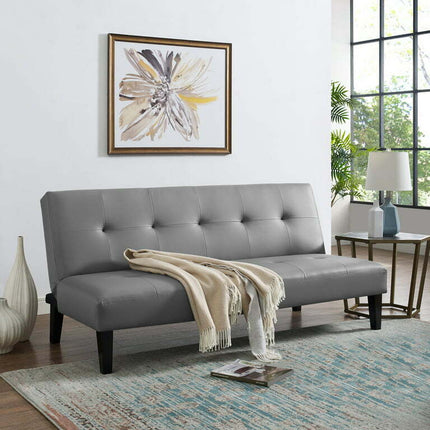 Naomi Home Button Tufted Futon Sofa Bed-Color:Gray