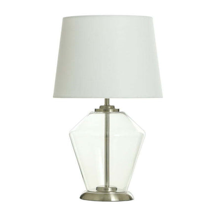 Better Homes & Gardens Glass Kite Lamp with White Tapered Drum Shade