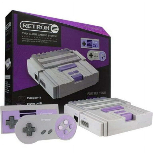HYPERKIN SNES/ NES RetroN 2 Gaming Console (Gray)