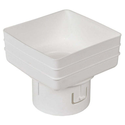 5x5x4 Universal Downspout to Drain Pipe Adapter, White