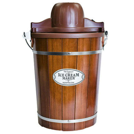 Nostalgia 6-Quart Wood Bucket Ice Cream Maker