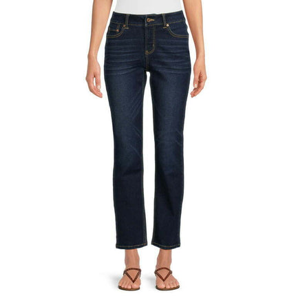 Time and Tru Women’s Mid Rise Straight Jeans, 29" Inseam for Regular, Sizes 2-18