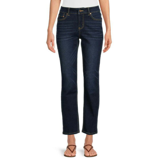 Time and Tru Women’s Mid Rise Straight Jeans, 29" Inseam for Regular, Sizes 2-18