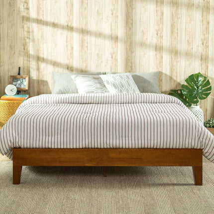 Zinus Wen 12" Deluxe Wood Platform Bed Frame, Cherry, Queen