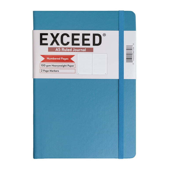 Exceed A5 Ruled Journal, Blue Linen, 120 Sheets, 100 GSM
