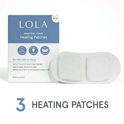 LOLA Menstrual Cramp, Soothing Natural Heat Therapy, Heating Patch, 3 Ct