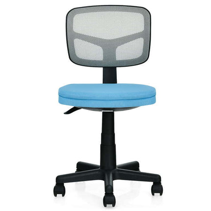 Costway Armless Office Chair Adjustable Swivel Computer Mesh Desk Chair Blue