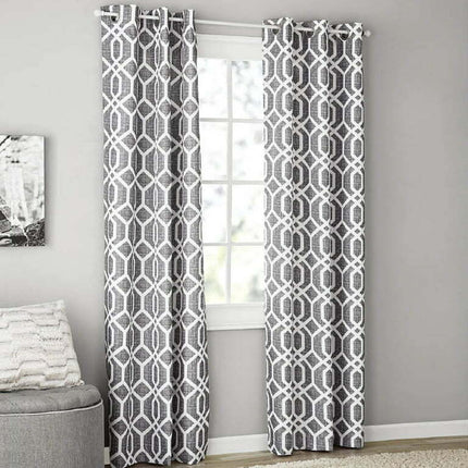 Mainstays Blackout Curtains, Set of 2, 37x84, Gray Geo