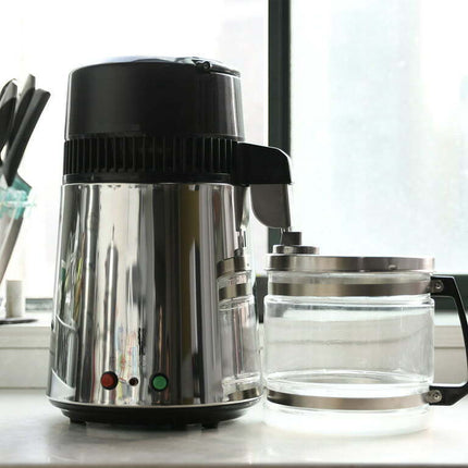 4L Home Water Distiller Purifier Machine Stainless Steel Glass Bottle
