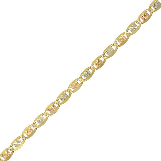 Brilliance Fine Jewelry 10K Tri-Tone YWR Gold Valentino Star Chain Necklace, 20"