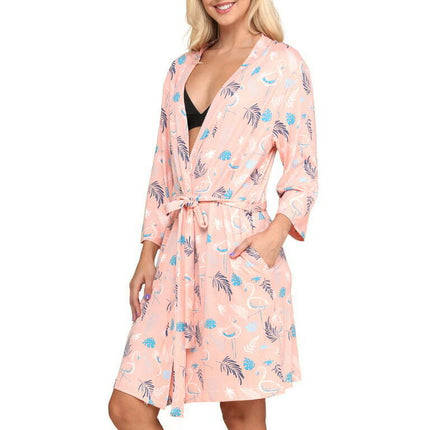 Doublju Women's Kimono Robe Sleepwear Pajama (Plus Size Available)