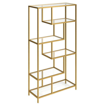 Heath & Cliff Isla Bookcase Brass 68" Tall Bronze Finish 5