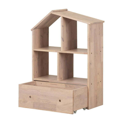 South Shore Sweedi, Scandinavian Bookcase with Storage Bin, Pink
