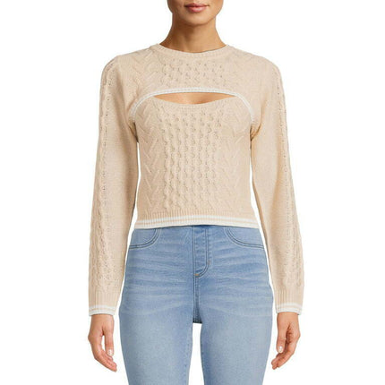 Love by Design Juniors Knit Shrug Cut out Sweater