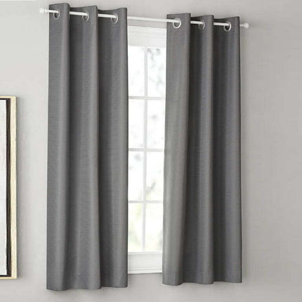Mainstays Blackout Grommeted Curtain Panel Pair, Set of 2, Dark Gray, 37" x 63"