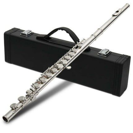 Zimtown Concert Silver Flute C Tone 16 Keys Closed Hole C Tone with Case