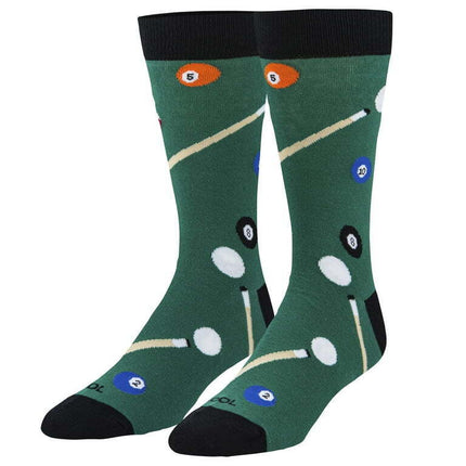 Cool Socks Billiards Fun Print Novelty Crew Socks for Men