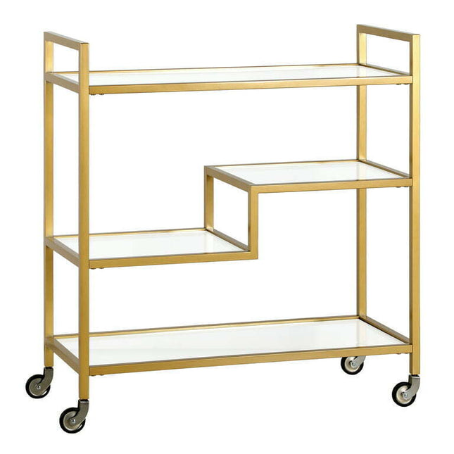 Evelyn&Zoe Modern/Contemporary 33" Wide Brass Bookcase