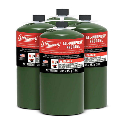 Coleman All Purpose Propane Gas Cylinder 16 oz, 4-Pack