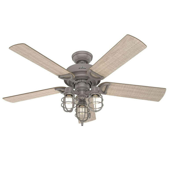 Hunter 52" Starklake Indoor/Outdoor Ceiling Fan w/ 3 Lights, Quartz Grey