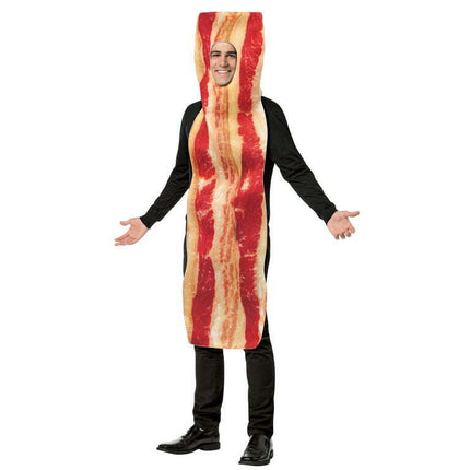 Bacon Halloween Costume Men's and Women's, Adult One Size, Red, by Rasta Imposta