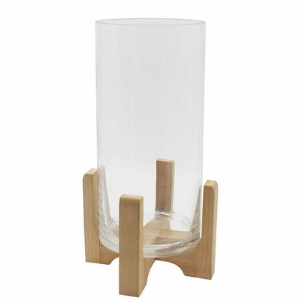 Better Homes & Gardens 11.5" Glass Hurricane Candleholder on Wood Stand