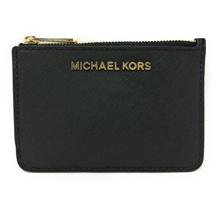 Michael Kors Jet Set Travel Small Top Zip Leather Coin Pouch / Wallet - Black