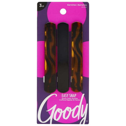 Goody® Hair Clips Classic Easy Snap Rounded Barrettes, 3 Count neutral colors