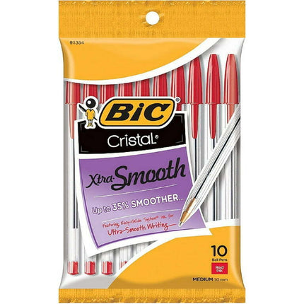 BIC Cristal Ballpoint Pens 10pk Red
