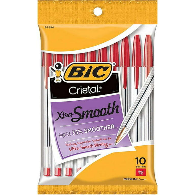 BIC Cristal Ballpoint Pens 10pk Red
