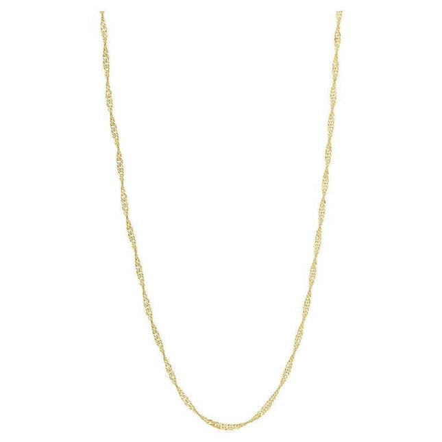 Brilliance Fine Jewelry 10K Yellow Gold 1.35MM Singapore Chain Necklace, 22"