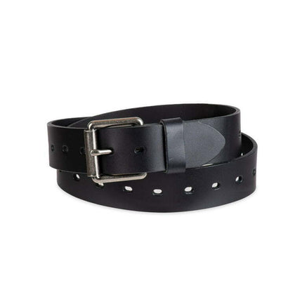 Genuine Dickies Men's Black Perforated Leather Belt With Big & Tall Sizes