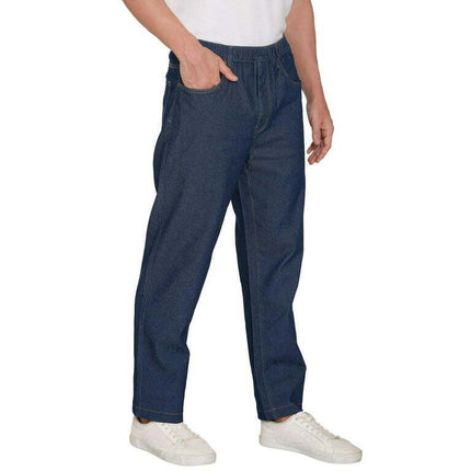 Turtle Bay New York Men's Casual Elastic Waist Denim Pull on Jeans Pants