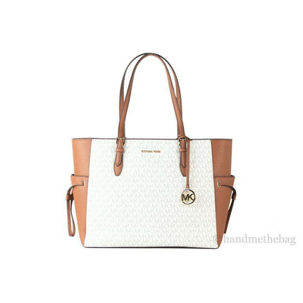 Michael Kors Gilly Large Jet Set Travel Drawstring Tote Vanilla MK Signature …