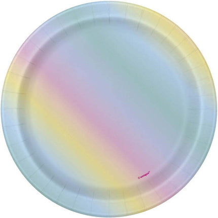 Way to Celebrate! Rainbow Dreamy Unicorn Paper Dessert Plates, 7in, 10ct