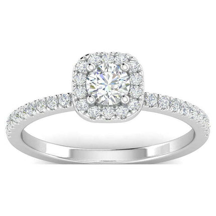 1/2ctw Diamond Halo Engagement Ring in 10k White Gold