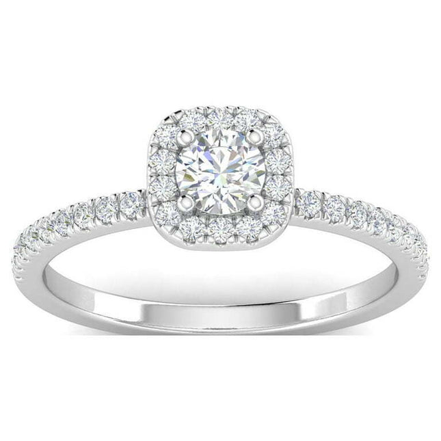 1/2ctw Diamond Halo Engagement Ring in 10k White Gold
