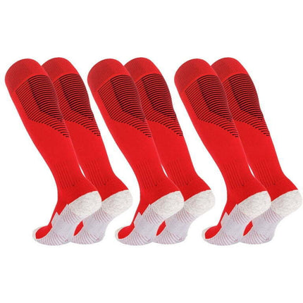 3 Pack Baseball Soccer Softball Socks for Youth Kids and Tube Socks,red，G98340