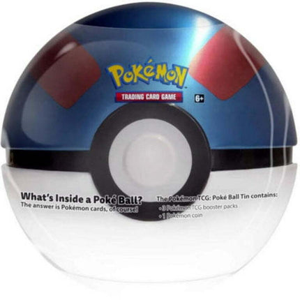 Pokemon Trading Card Games Poke Ball Tin with 3 Packs per Ball - Great Ball